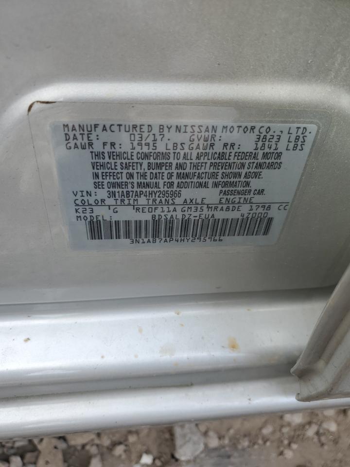 2017 Nissan Sentra S VIN: 3N1AB7AP4HY295966 Lot: 80795375