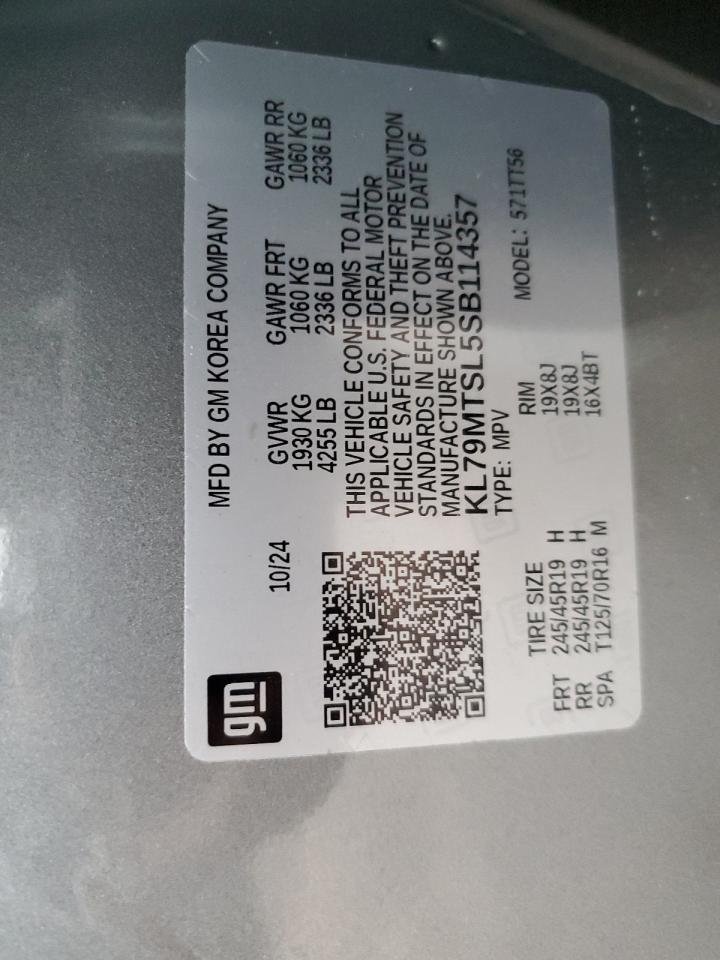 2025 Chevrolet Trailblazer Rs VIN: KL79MTSL5SB114357 Lot: 89824545