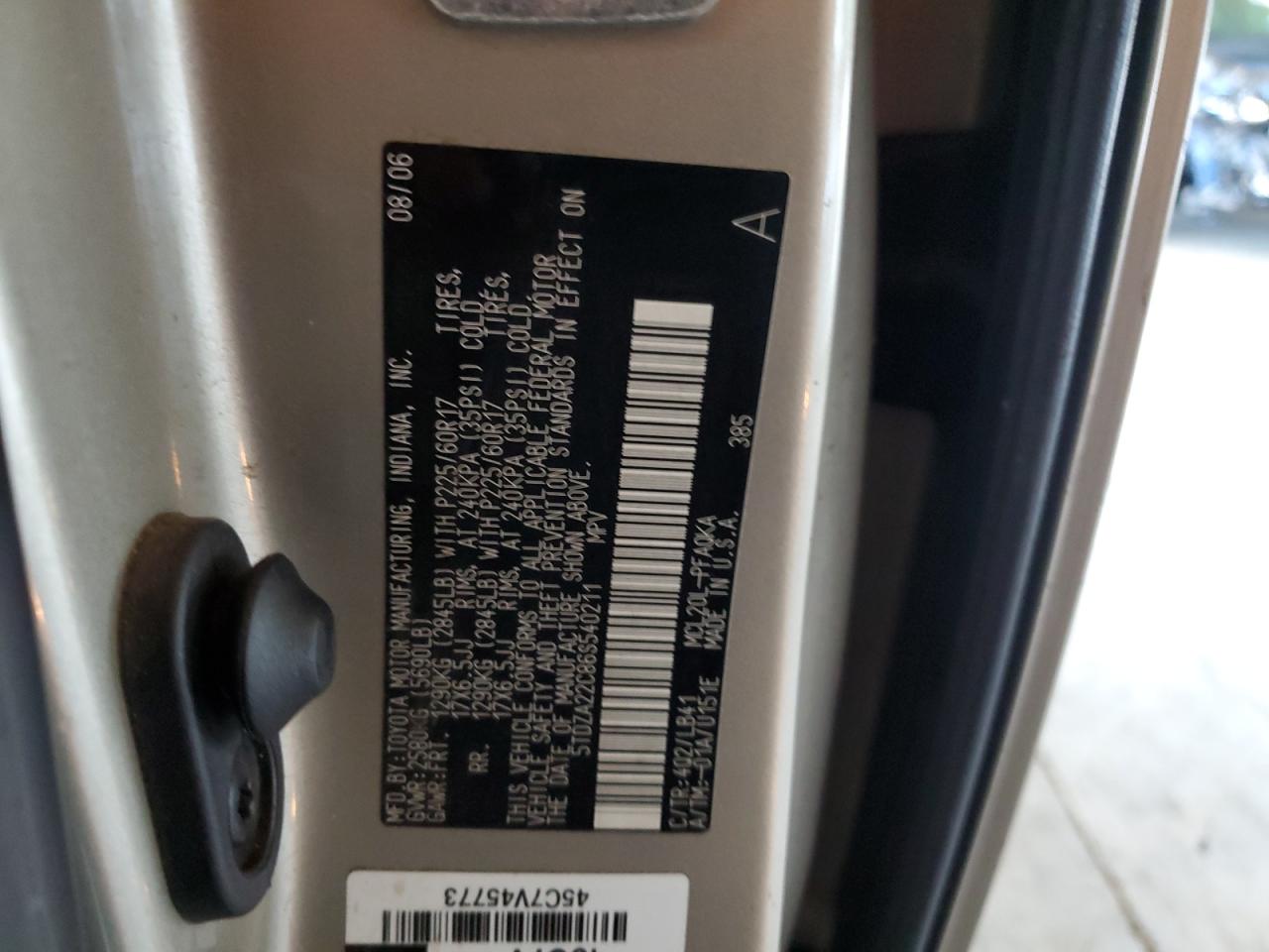 2006 Toyota Sienna Xle VIN: 5TDZA22C86S540211 Lot: 82532965