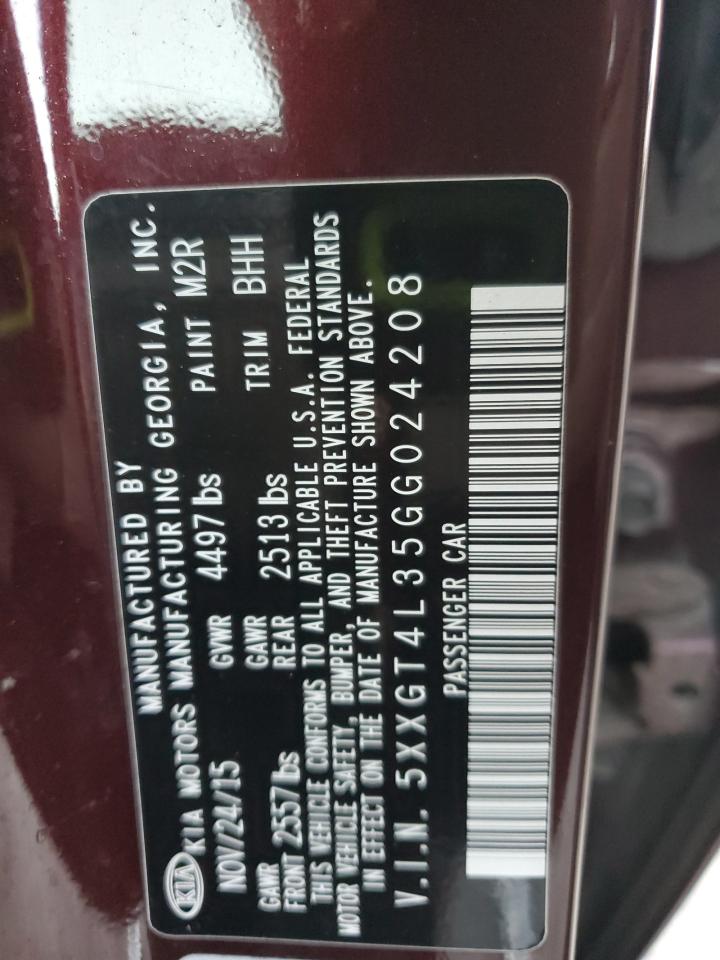 2016 Kia Optima Lx VIN: 5XXGT4L35GG024208 Lot: 82184585
