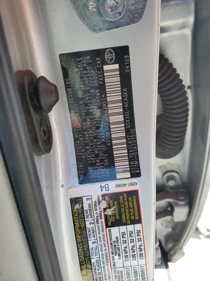 2007 Toyota Avalon Xl VIN: 4T1BK36B37U239554 Lot: 84649955