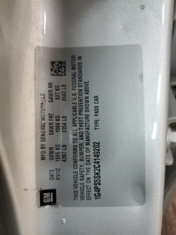 2012 Buick Verano VIN: 1G4PS5SK2C4149202 Lot: 90089995