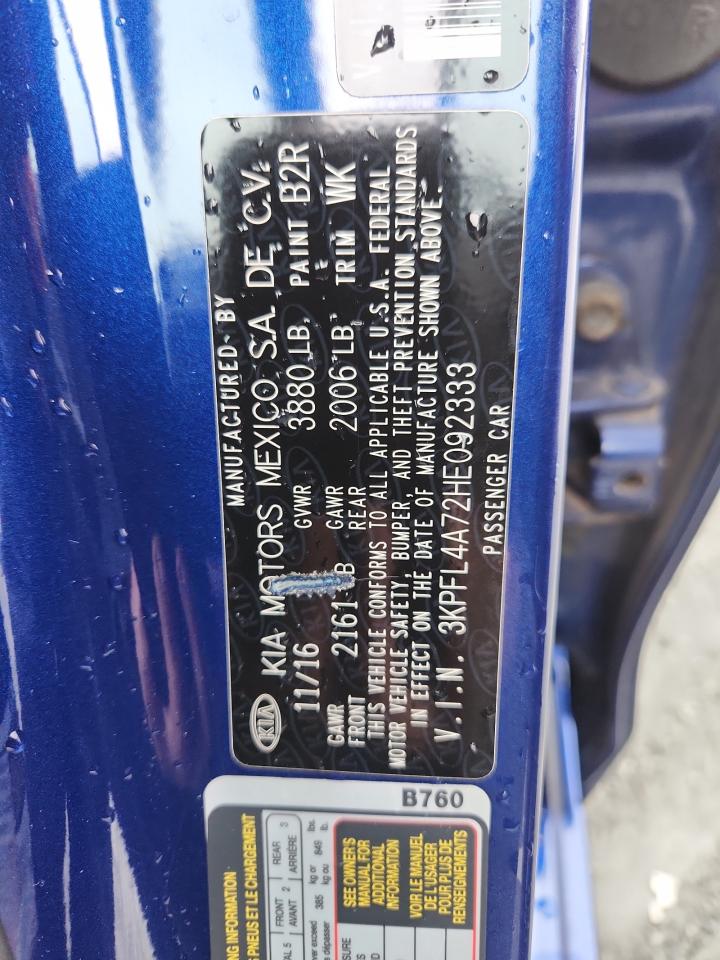 2017 Kia Forte Lx VIN: 3KPFL4A72HE092333 Lot: 90254325