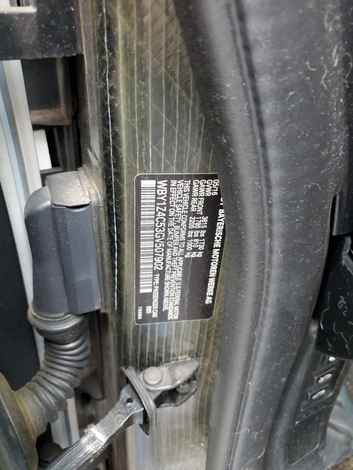 2016 BMW I3 Rex VIN: WBY1Z4C53GV507902 Lot: 85207375