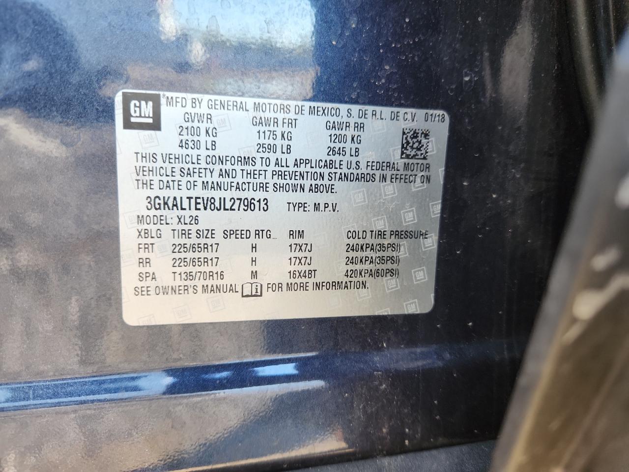 2018 GMC Terrain Sle VIN: 3GKALTEV8JL279613 Lot: 82298115