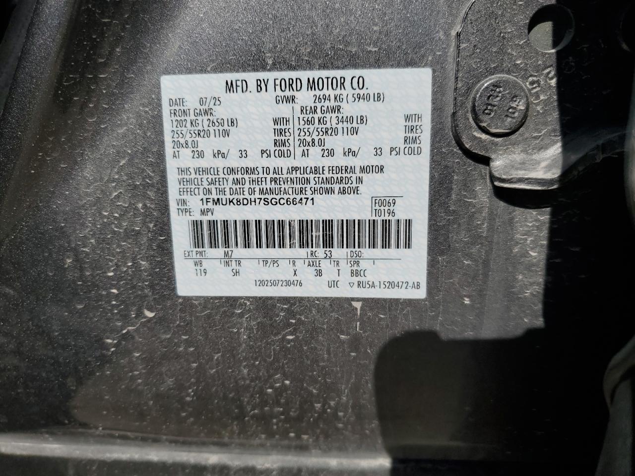 2025 Ford Explorer Active VIN: 1FMUK8DH7SGC66471 Lot: 90870245