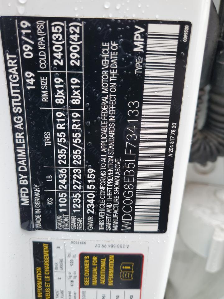 2020 Mercedes-Benz Glc 300 4Matic VIN: WDC0G8EB5LF734133 Lot: 87273965