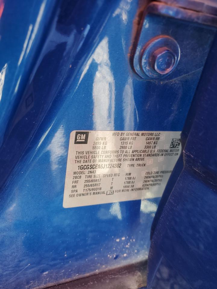 2018 Chevrolet Colorado Lt VIN: 1GCGSCEA6J1224302 Lot: 86323465