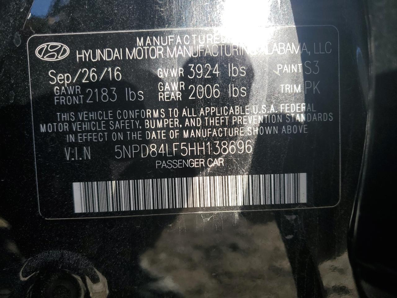 2017 Hyundai Elantra Se VIN: 5NPD84LF5HH138696 Lot: 82303005