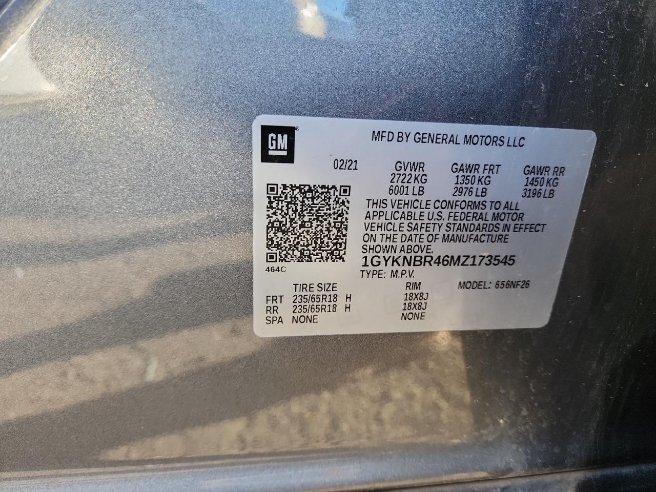 2021 Cadillac Xt5 Luxury VIN: 1GYKNBR46MZ173545 Lot: 90233275