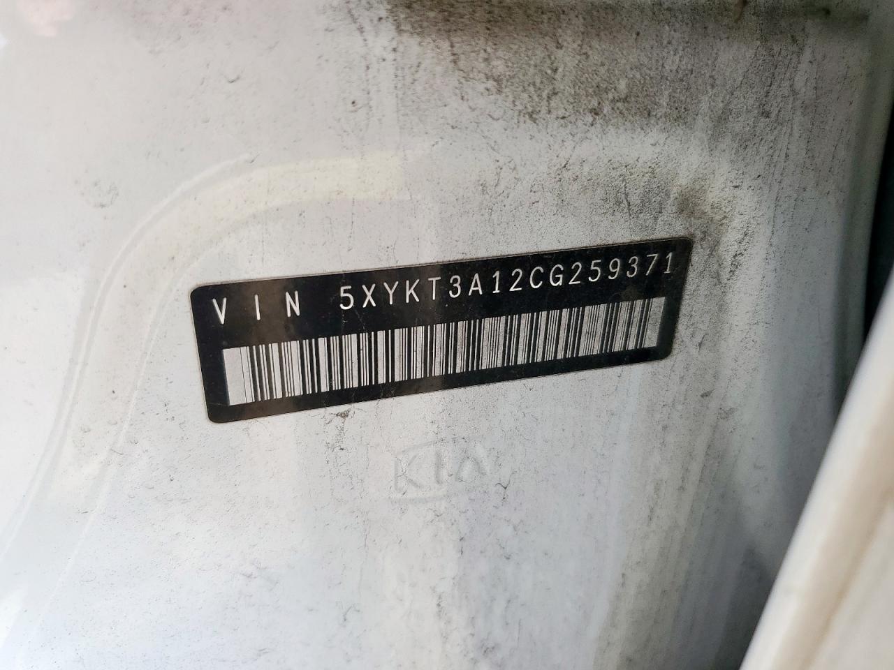 2012 Kia Sorento Base VIN: 5XYKT3A12CG259371 Lot: 84895675