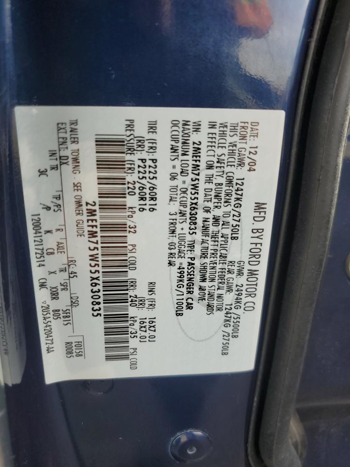 2005 Mercury Grand Marquis Ls VIN: 2MEFM75W55X630835 Lot: 82276145