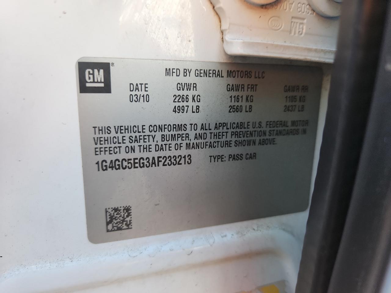 2010 Buick Lacrosse Cxl VIN: 1G4GC5EG3AF233213 Lot: 85955635