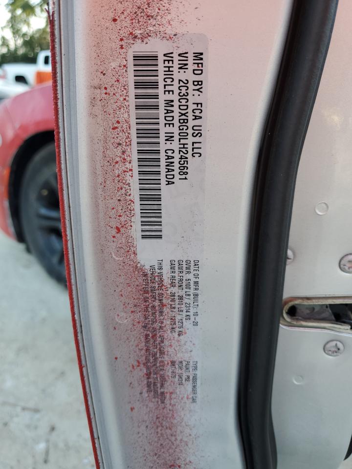 2020 Dodge Charger Sxt VIN: 2C3CDXBG0LH245681 Lot: 85110685