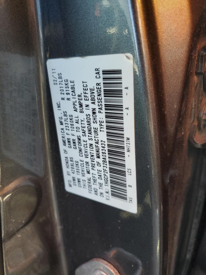 2011 Honda Accord Lx VIN: 1HGCP2F32BA093432 Lot: 82536415