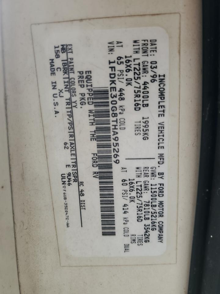 1996 Ford Econoline E350 Cutaway Van VIN: 1FDKE30G8THA95269 Lot: 87454585