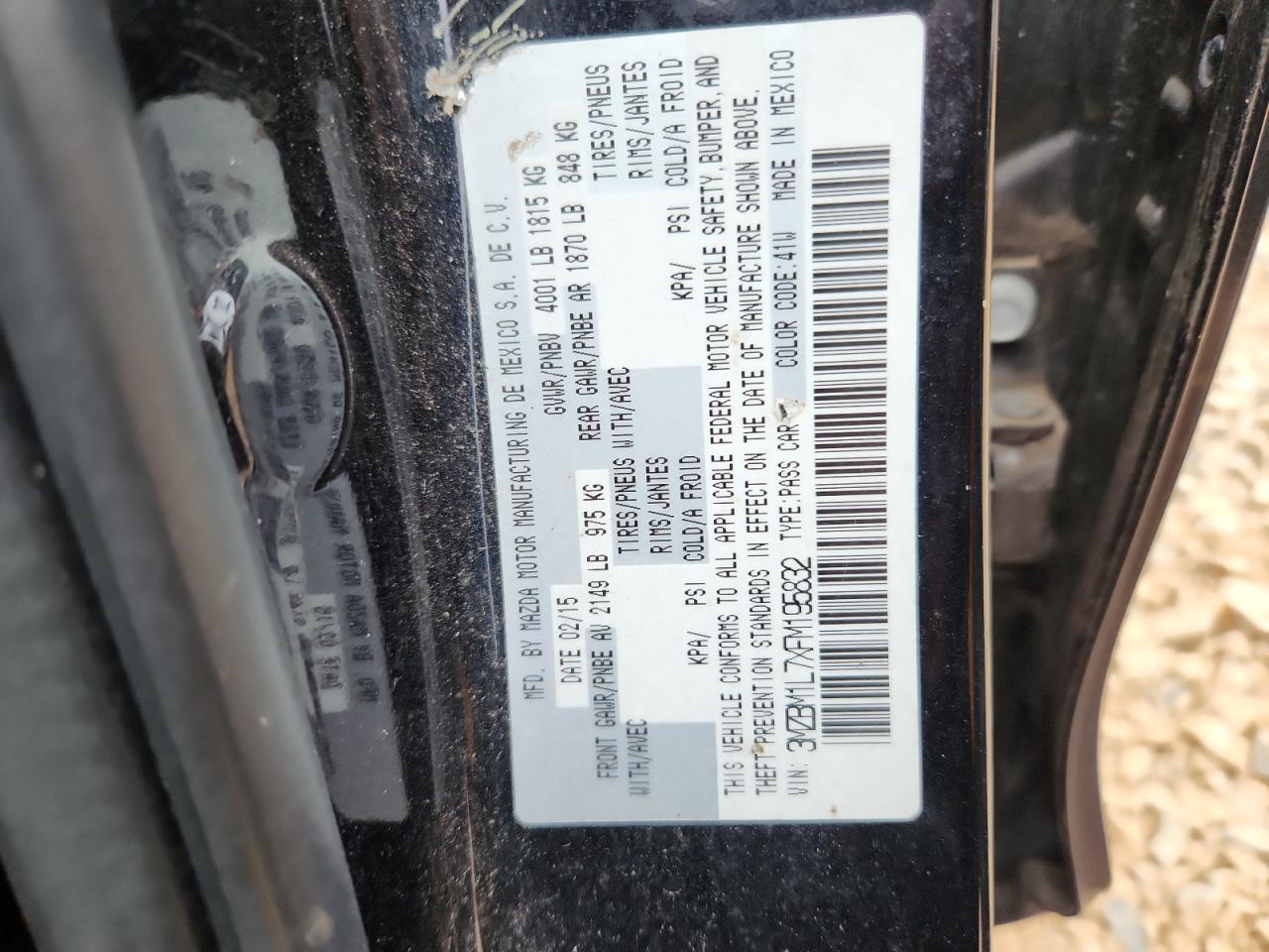 2015 Mazda 3 Touring VIN: 3MZBM1L7XFM195832 Lot: 85268755