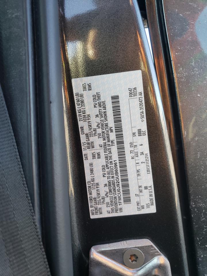 2016 Ford Escape Titanium VIN: 1FMCU0J92GUB60961 Lot: 82621455