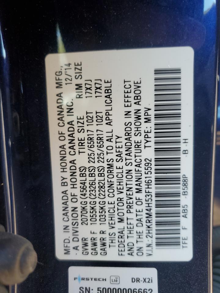 2015 Honda Cr-V Ex VIN: 2HKRM4H53FH615592 Lot: 82367425