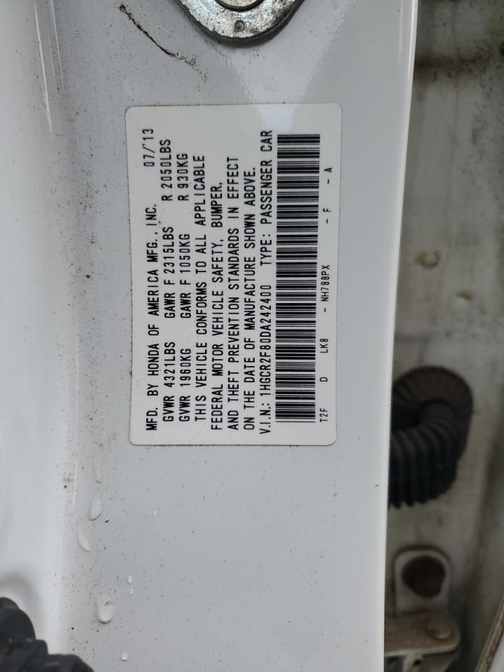 2013 Honda Accord Exl VIN: 1HGCR2F80DA242400 Lot: 85817895