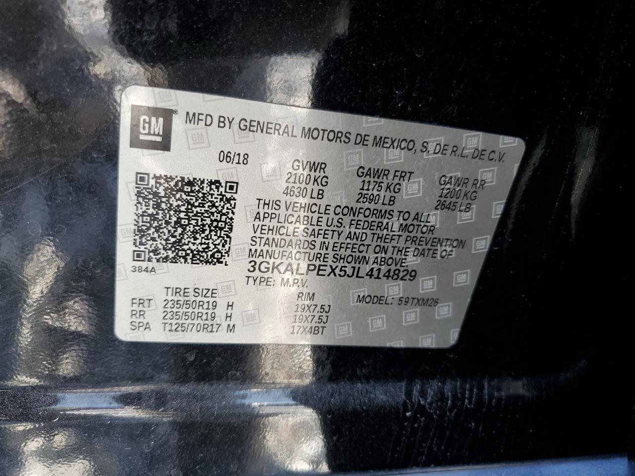 2018 GMC Terrain Slt VIN: 3GKALPEX5JL414829 Lot: 90864375