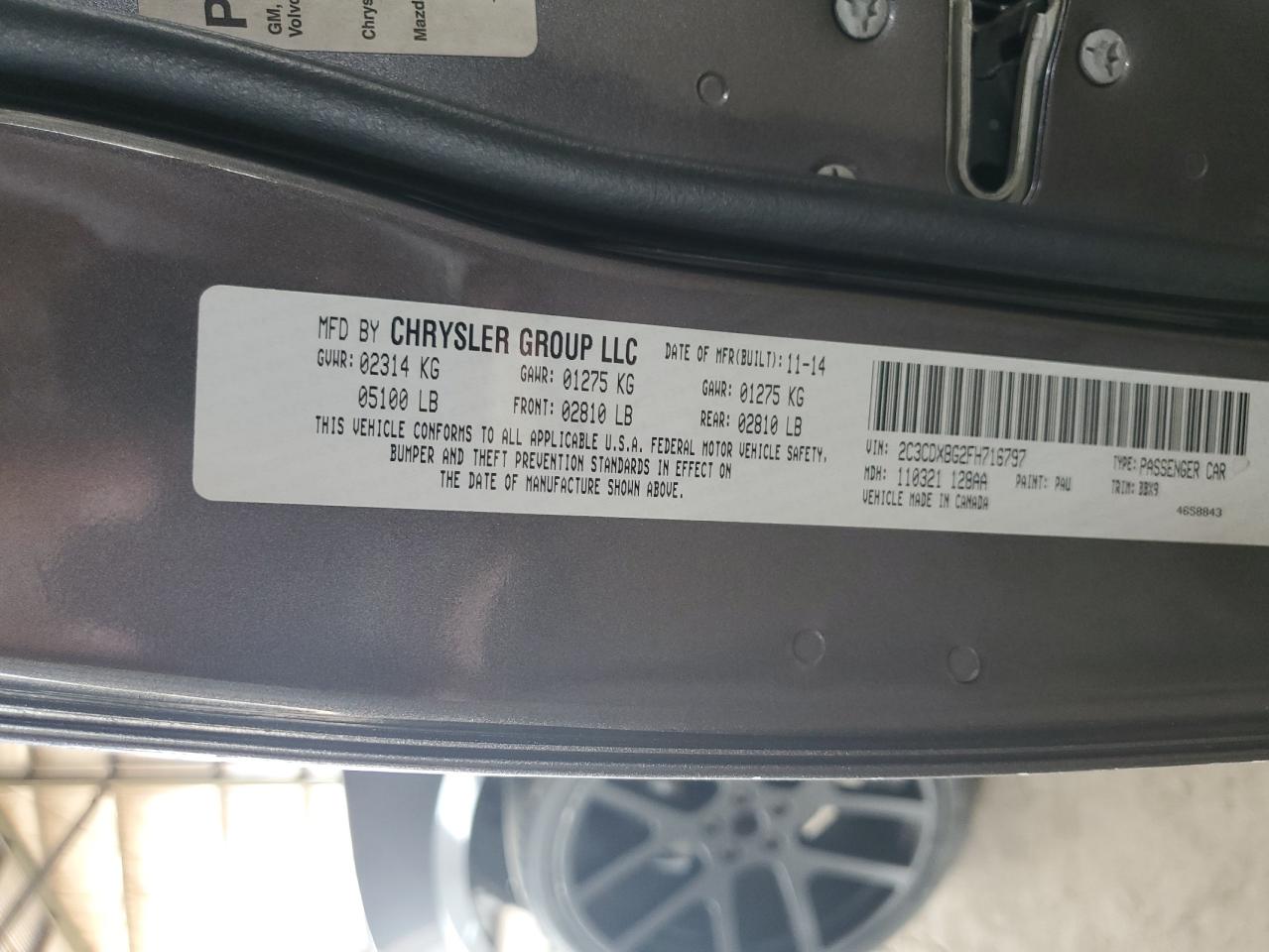 2015 Dodge Charger Se VIN: 2C3CDXBG2FH716797 Lot: 86327555