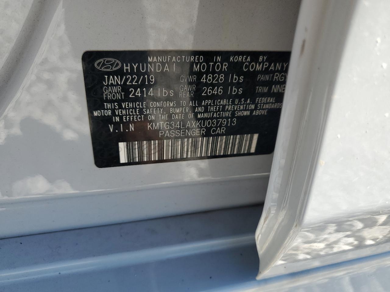 2019 Genesis G70 Elite VIN: KMTG34LAXKU037913 Lot: 82357765