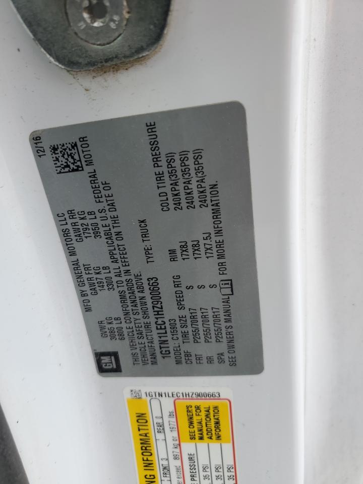 2017 GMC Sierra C1500 VIN: 1GTN1LEC1HZ900663 Lot: 86171975