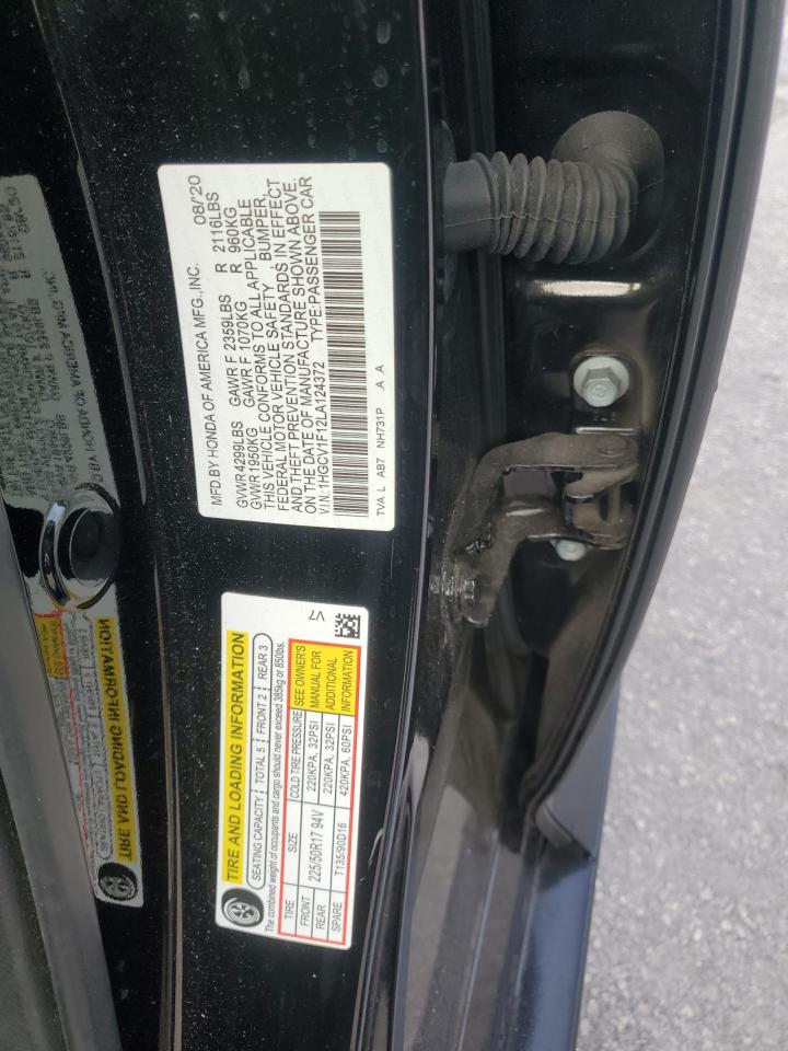 2020 Honda Accord Lx VIN: 1HGCV1F12LA124372 Lot: 85882445