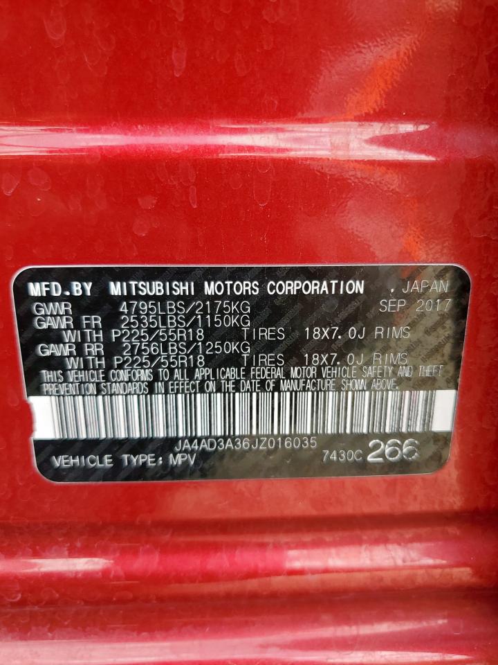 2018 Mitsubishi Outlander Se VIN: JA4AD3A36JZ016035 Lot: 85586505