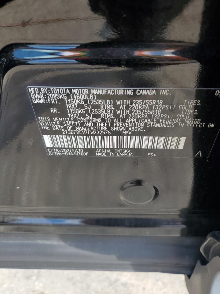 2015 Toyota Rav4 Limited VIN: 2T3DFREV7FW232575 Lot: 86622425