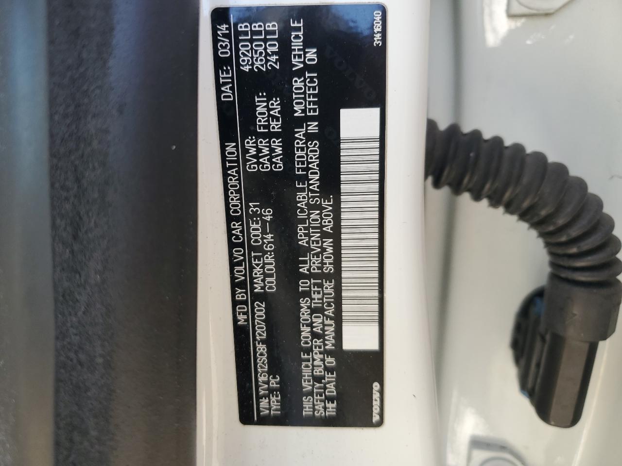 2015 Volvo V60 Premier+ VIN: YV1612SC8F1207002 Lot: 85671575