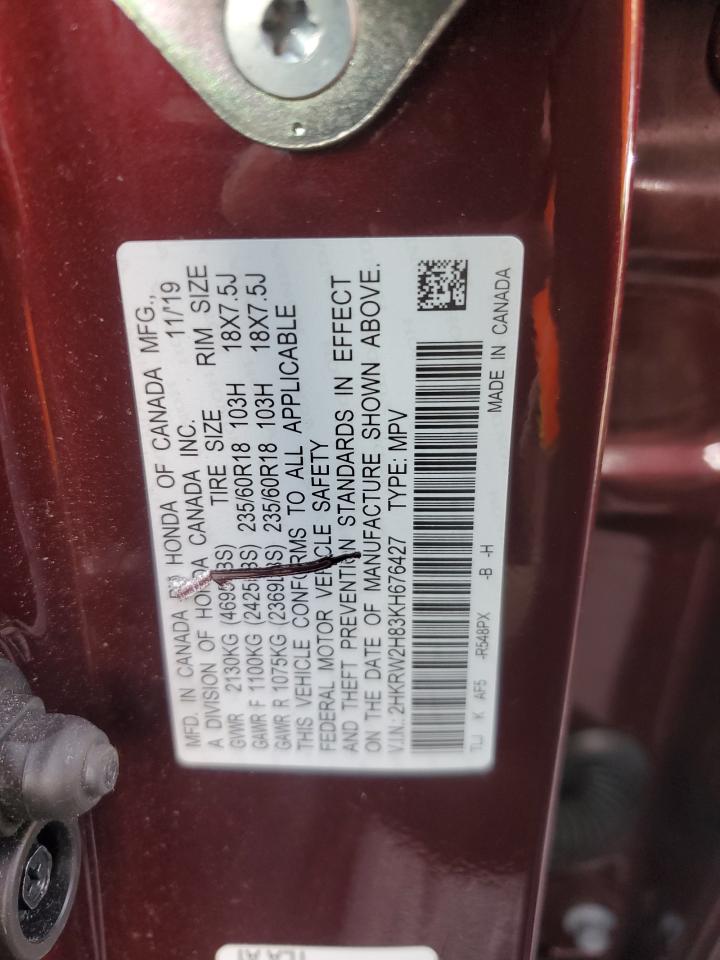 2019 Honda Cr-V Exl VIN: 2HKRW2H83KH676427 Lot: 90546275