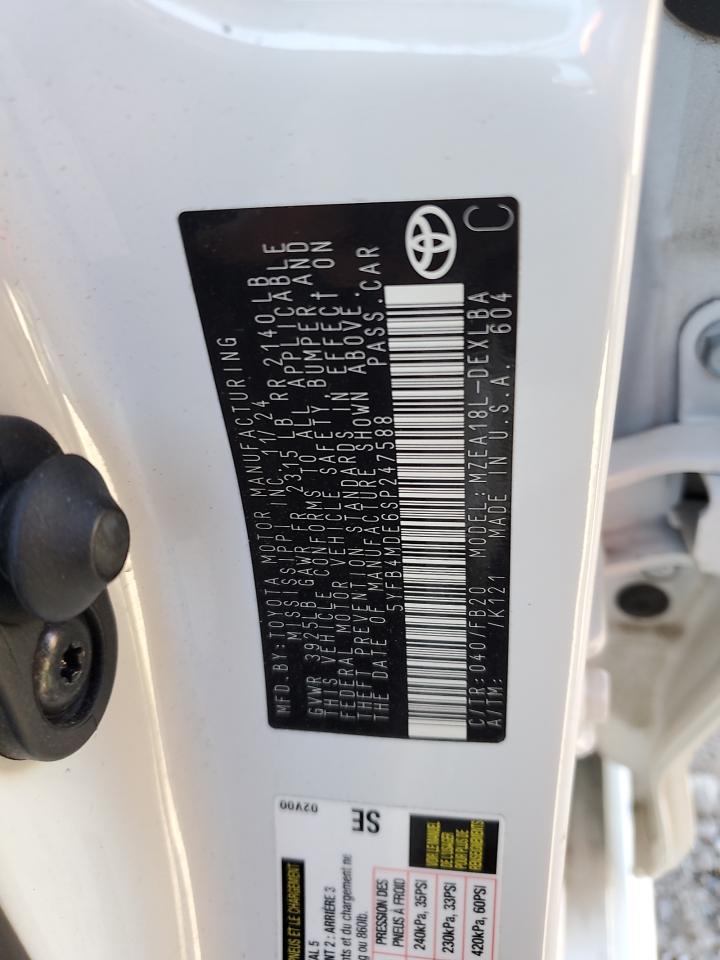 2025 Toyota Corolla Le VIN: 5YFB4MDE6SP247588 Lot: 85184085