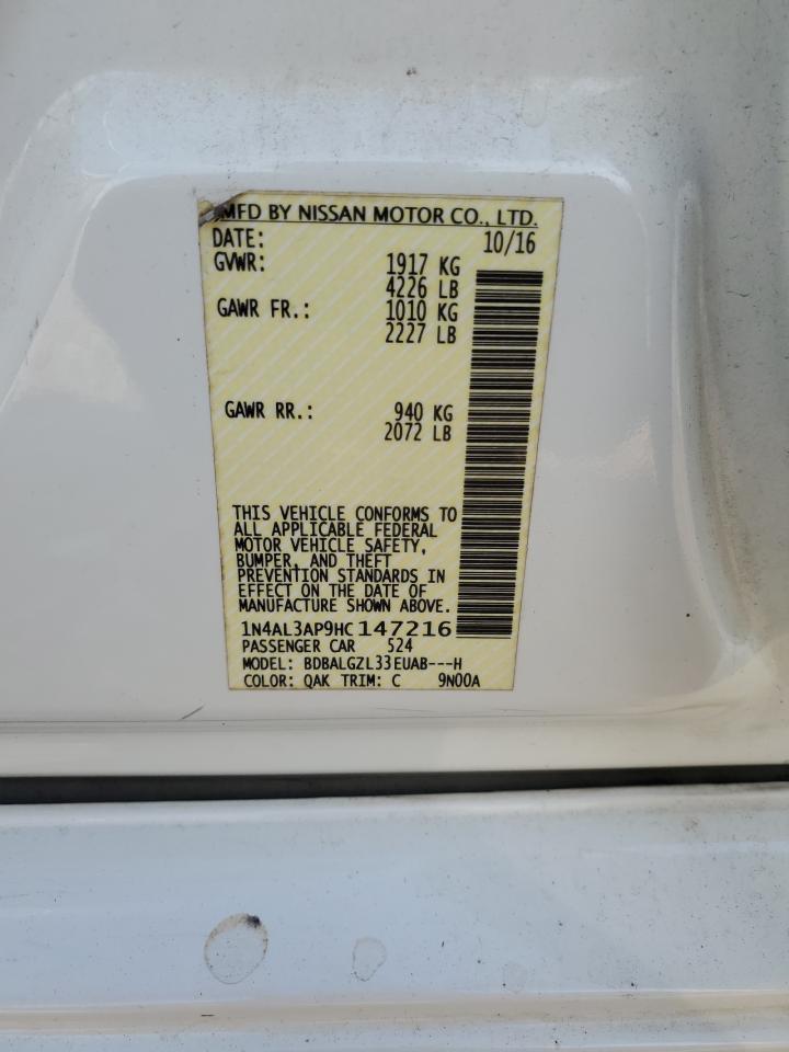 2017 Nissan Altima 2.5 VIN: 1N4AL3AP9HC147216 Lot: 82260495