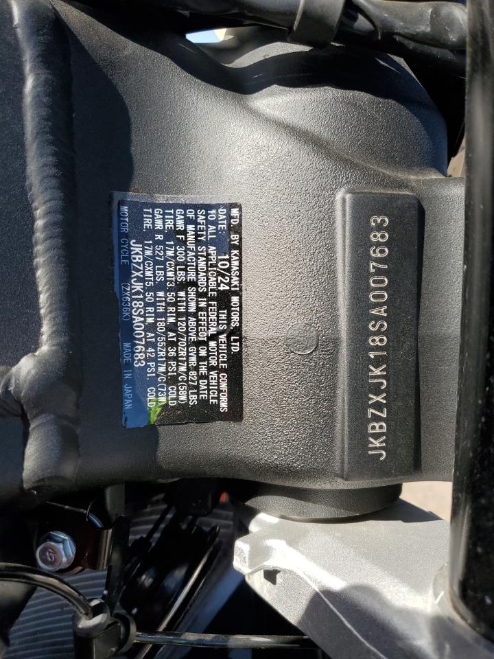 2025 Kawasaki Zx636 K VIN: JKBZXJK18SA007683 Lot: 87269235