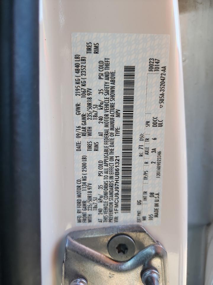 2017 Ford Escape Titanium VIN: 1FMCU9J97HUB61321 Lot: 82589795