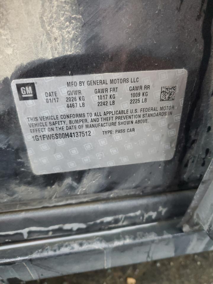 2017 Chevrolet Bolt Ev Lt VIN: 1G1FW6S00H4137512 Lot: 81903295