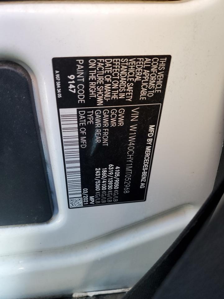 2021 Mercedes-Benz Sprinter 2500 VIN: W1W40CHY1MT052968 Lot: 91979135