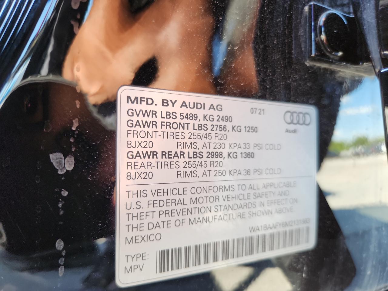 2021 Audi Q5 Premium Plus VIN: WA1BAAFY6M2131883 Lot: 86533865