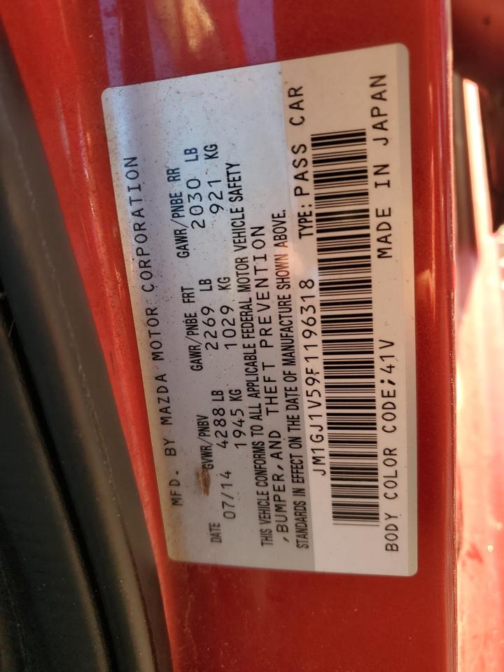 2015 Mazda 6 Touring VIN: JM1GJ1V59F1196318 Lot: 85573975