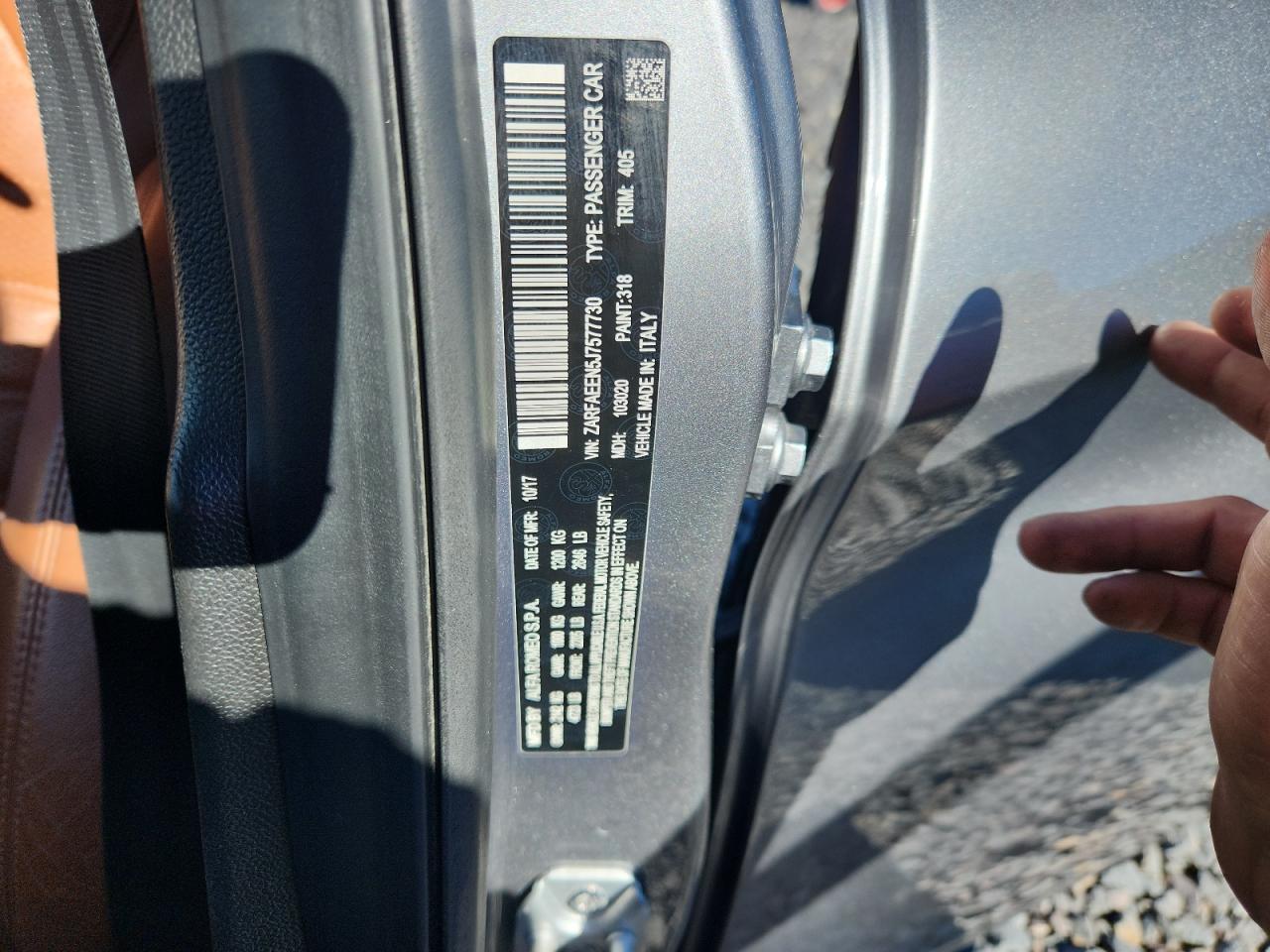 2018 Alfa Romeo Giulia Ti Q4 VIN: ZARFAEEN5J7577730 Lot: 85675025