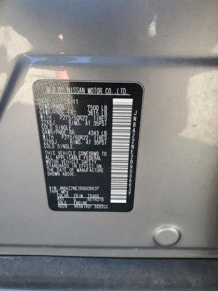 2011 Infiniti Qx56 VIN: JN8AZ2NE2B9006637 Lot: 82470825