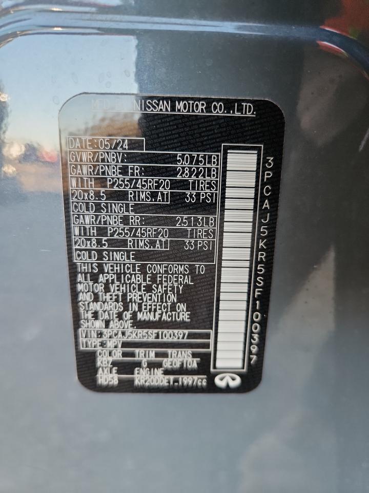 2025 Infiniti Qx55 Essential VIN: 3PCAJ5KR5SF100397 Lot: 87093035