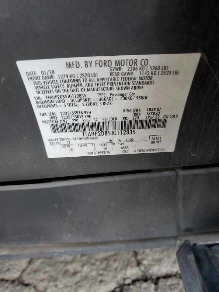 2018 Ford Taurus Se VIN: 1FAHP2D85JG112835 Lot: 86246485