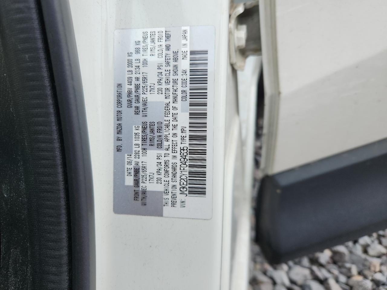 2015 Mazda Cx-5 Touring VIN: JM3KE2CY1F0494635 Lot: 86652025