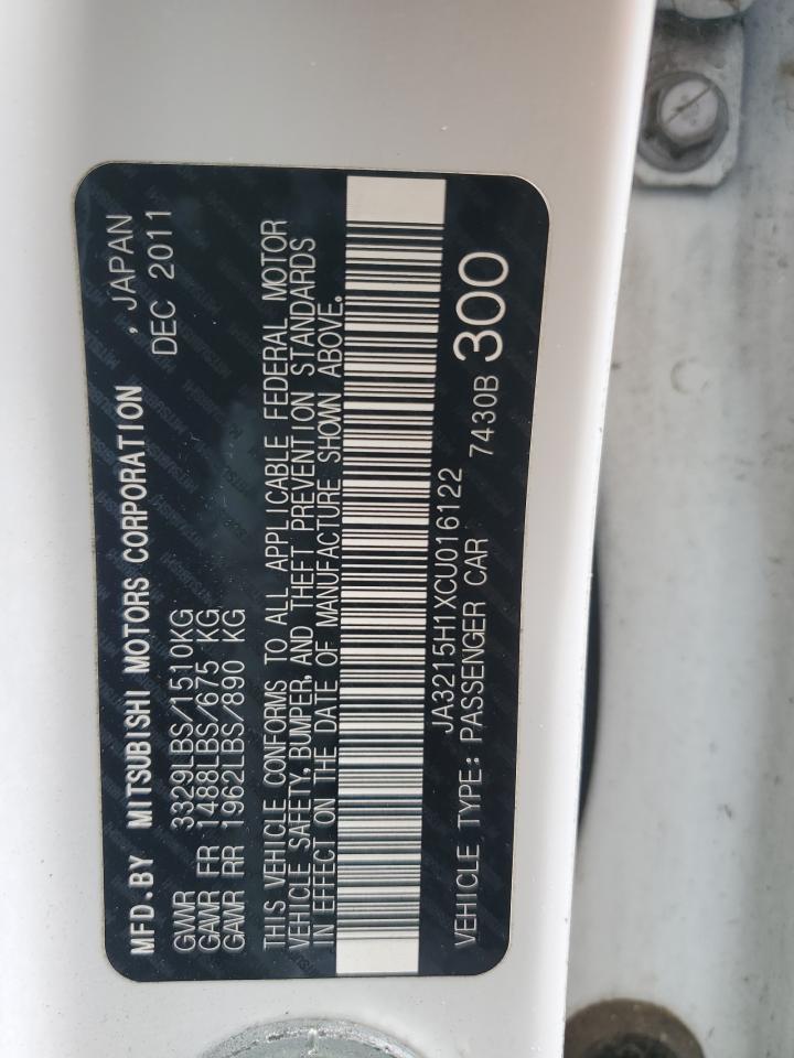 2012 Mitsubishi I Miev Es VIN: JA3215H1XCU016122 Lot: 85057065