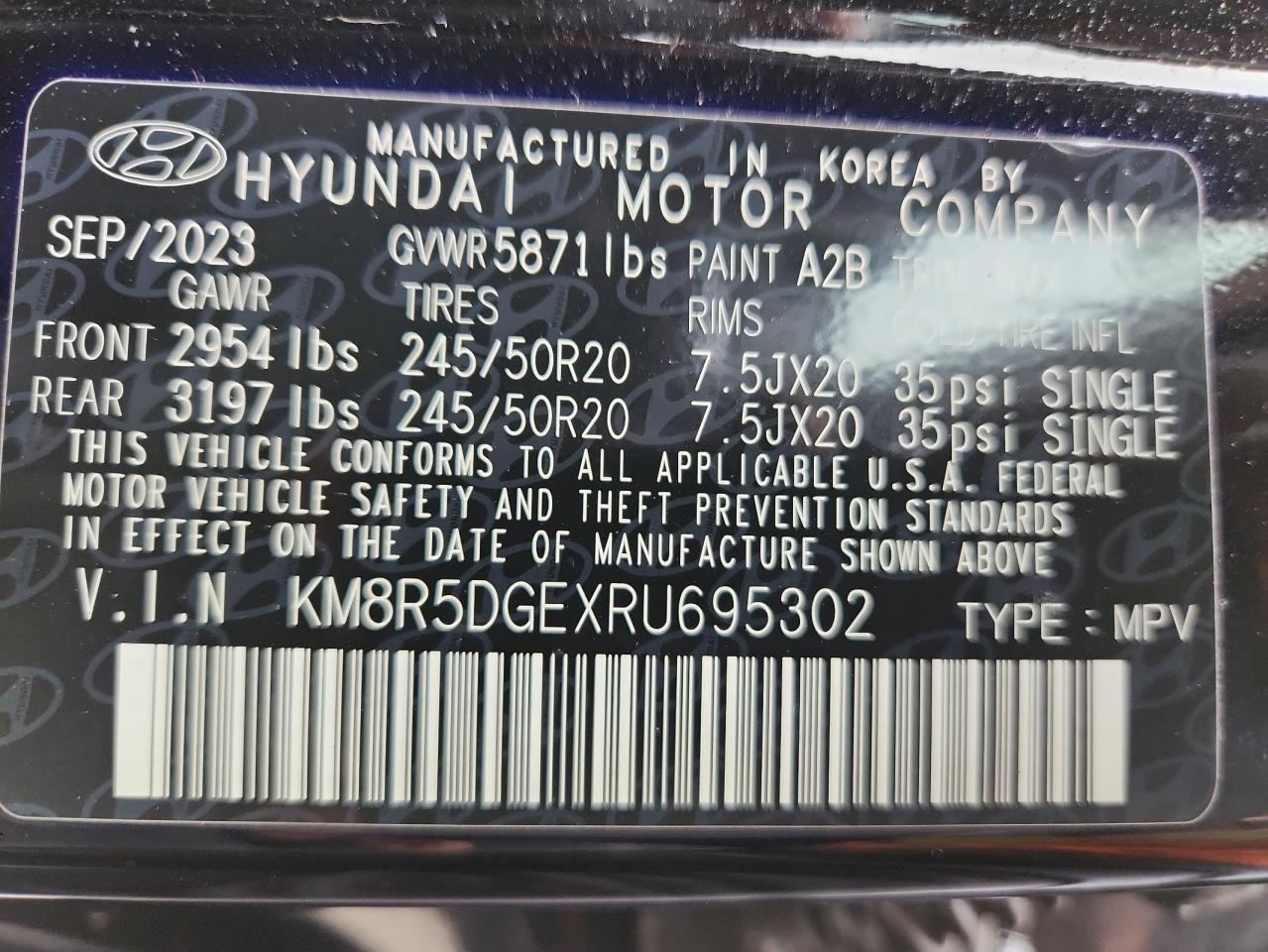 2024 Hyundai Palisade Limited VIN: KM8R5DGEXRU695302 Lot: 81923735