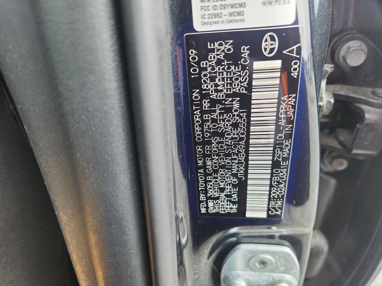 2010 Toyota Scion Xd VIN: JTKKU4B49AJ055541 Lot: 85180705