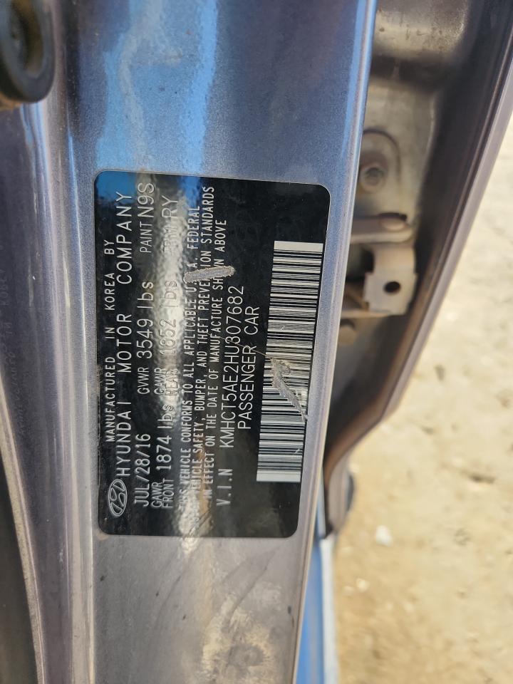 2017 Hyundai Accent Se VIN: KMHCT5AE2HU307682 Lot: 81953695
